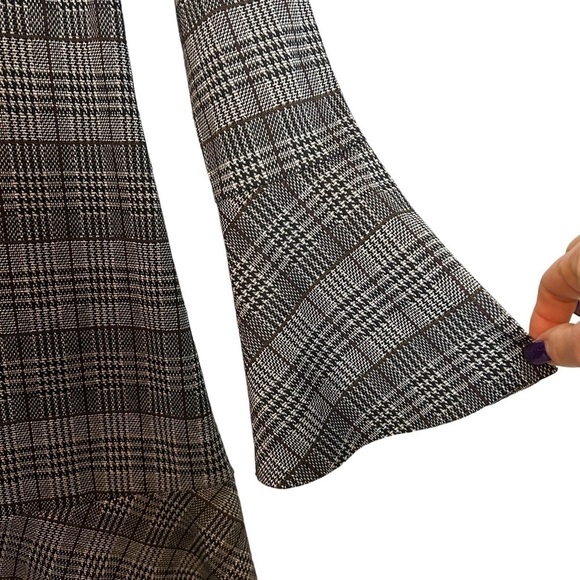 Michael Stars Glen Plaid Dress w/ Flouncy Drop Waist & Bell Sleeves Sz. XS - Picture 8 of 13